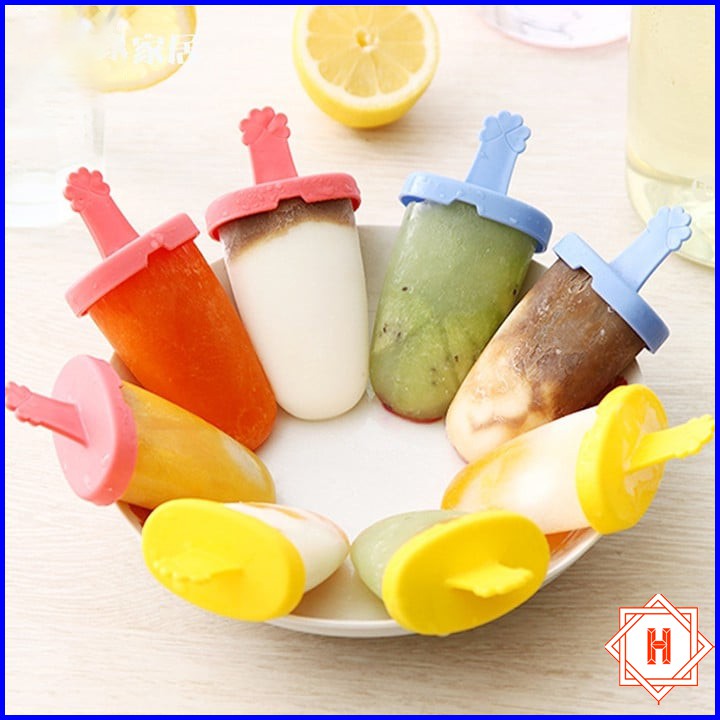 Song Long Plastic 2867 Khuôn kem 4 que làm tại nhà tái sử dụng nhiều lần { H }