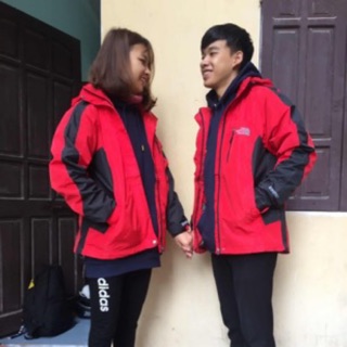 áo gió vnxk tnf- đỏ pha đen