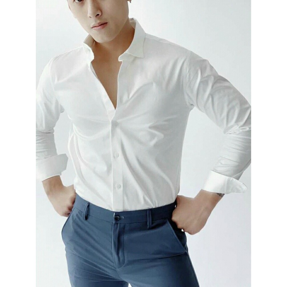 Áo Sơ Mi Trắng Cao Cấp VNXK, Vải Lụa Nến,Không Nhăn vip | BigBuy360 - bigbuy360.vn