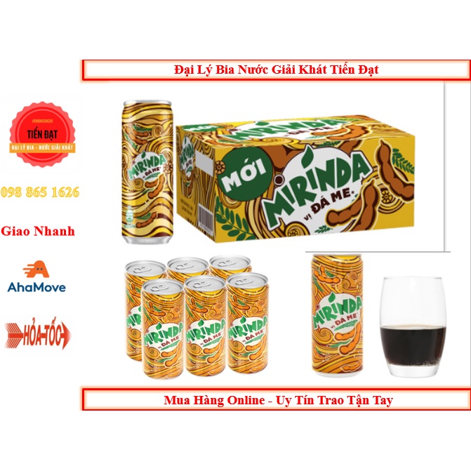 [DATE LUÔN MỚI] Thùng 24 Lon Nước Ngọt Có Gas Mirinda Đá Me - Soft Drink Lon 330ml