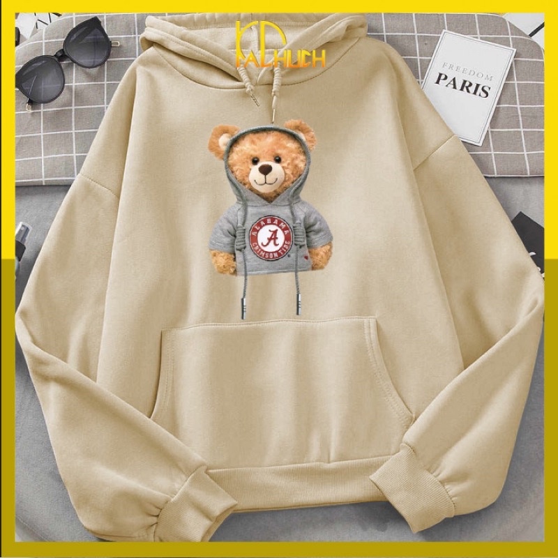 Áo hoodie nam nữ gấu moschino vải nỉ size từ 35-70kg