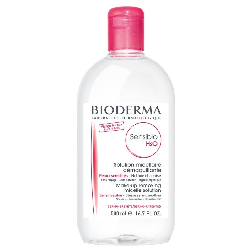 Tẩy trang Bioderma Sensibio H20 hồng 500ml