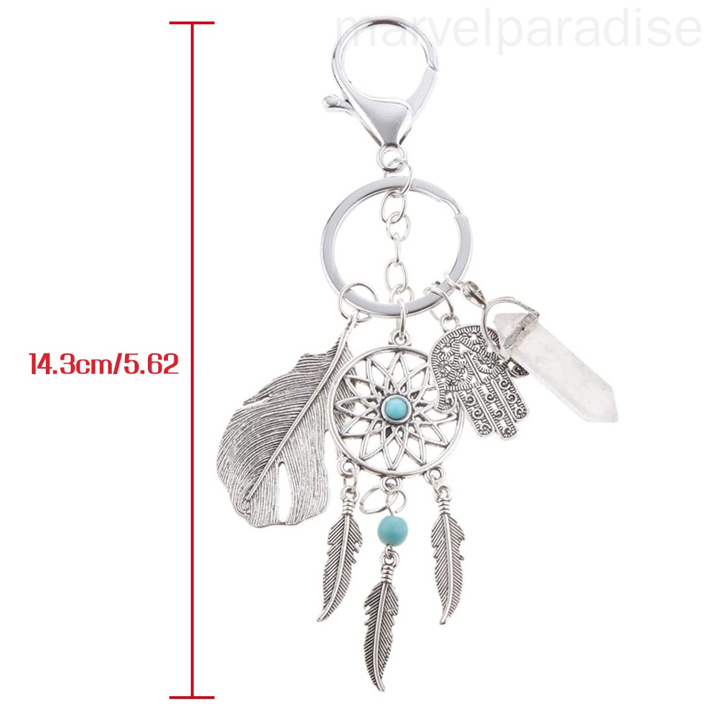 Móc khóa hợp kim hình vòng bắt giấc mơ thời trang bohemian