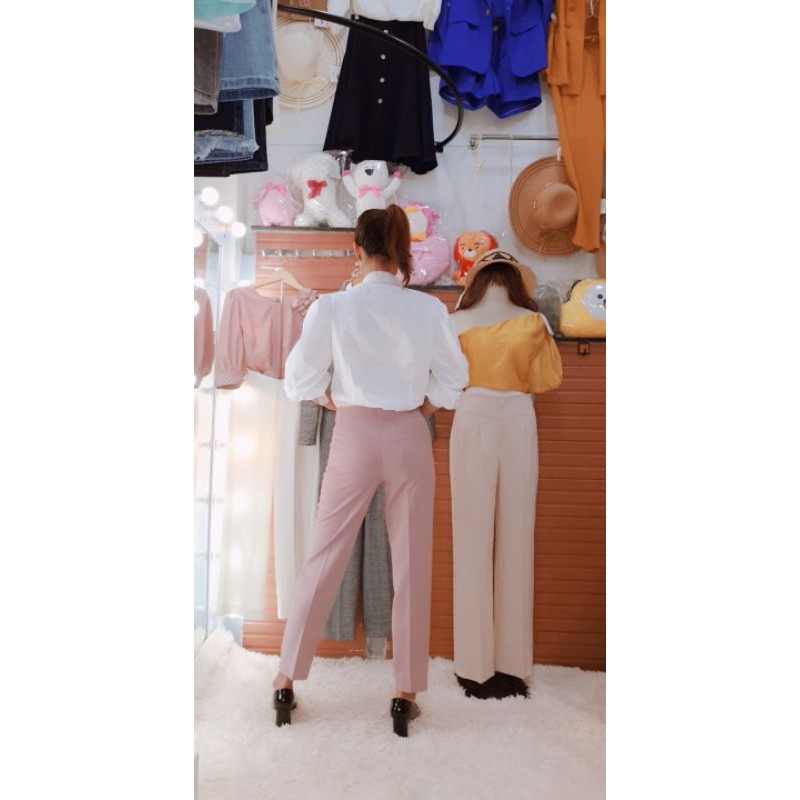 😍 QH010.001👍 Quần Tây Form ống Túm- Màu Nude pha hồng nhẹ