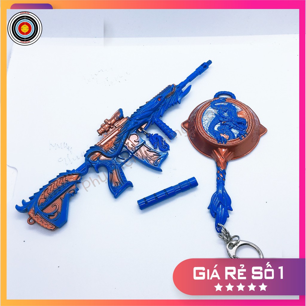 Mô hình súng pubg kim loại lắp ráp M416 + Chảo Dragon Blue Orange dài 20cm mô phỏng giống thật trong game [TẶNG KỆ ĐỠ]