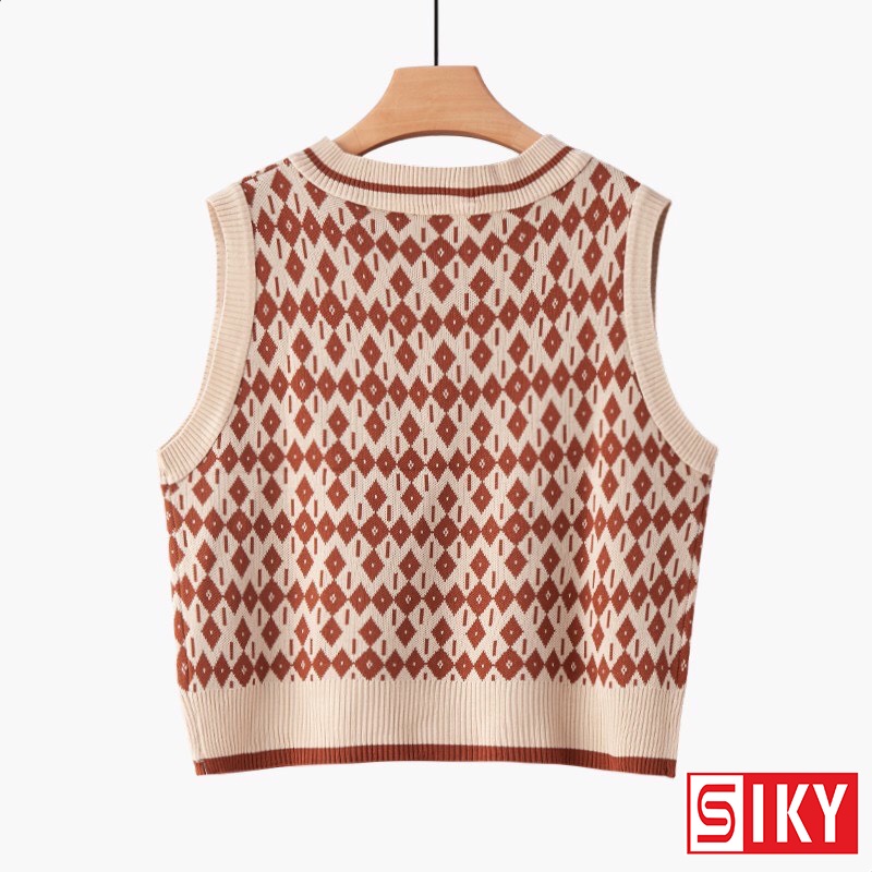 Áo gile len mỏng họa tiết thổ cẩm siêu xinh - Sliky L01 | BigBuy360 - bigbuy360.vn