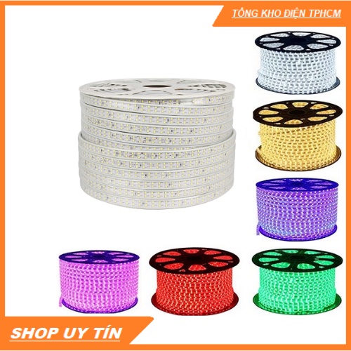 Cuộn led dây đôi 2835 - 100m (2 hàng led đôi) + tặng 5 dây nguồn