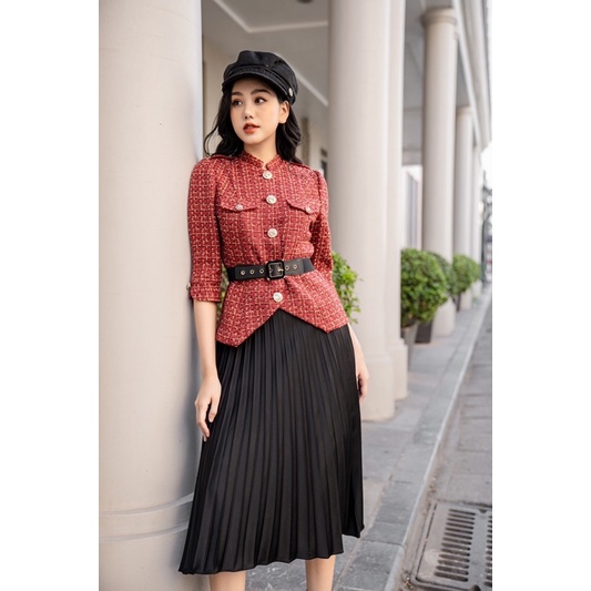 Áo dạ tweed đỏ