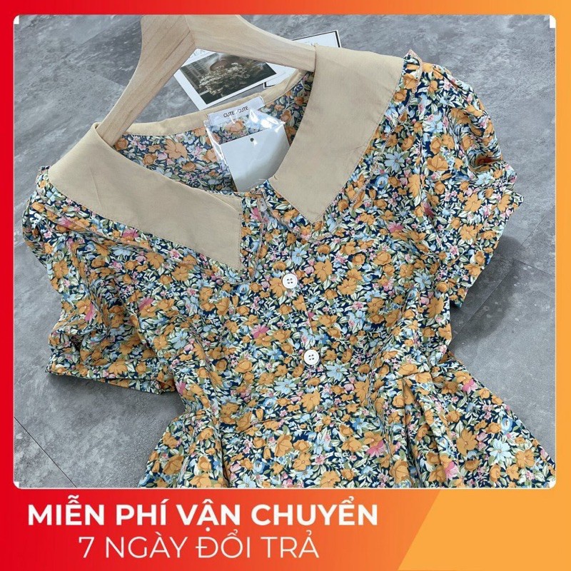 Váy Hoa Nhí Cổ Sen Bèo  [ 𝐅𝐑𝐄𝐄 𝐒𝐇𝐈𝐏 ] Chất Đũi Lụa Mềm Đẹp , Thích Hợp Mặc Đi Sự Kiện, Sinh Nhật Hay Đám Cưới NYC Đều OK