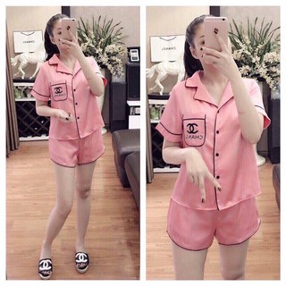 Đồ bộ Pijama vải phi lụa quần ngắn đẹp - Thời trang cao cấp