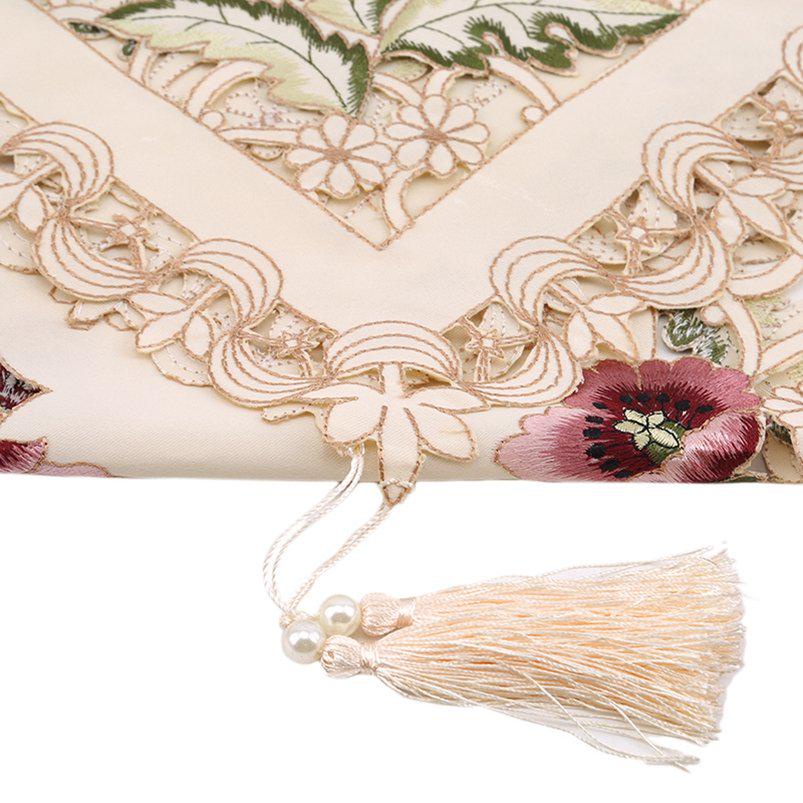 Khăn Trải Bàn Cà Phê Thêu Họa Tiết Hiện Đại Trang Trí Nhà Cửa