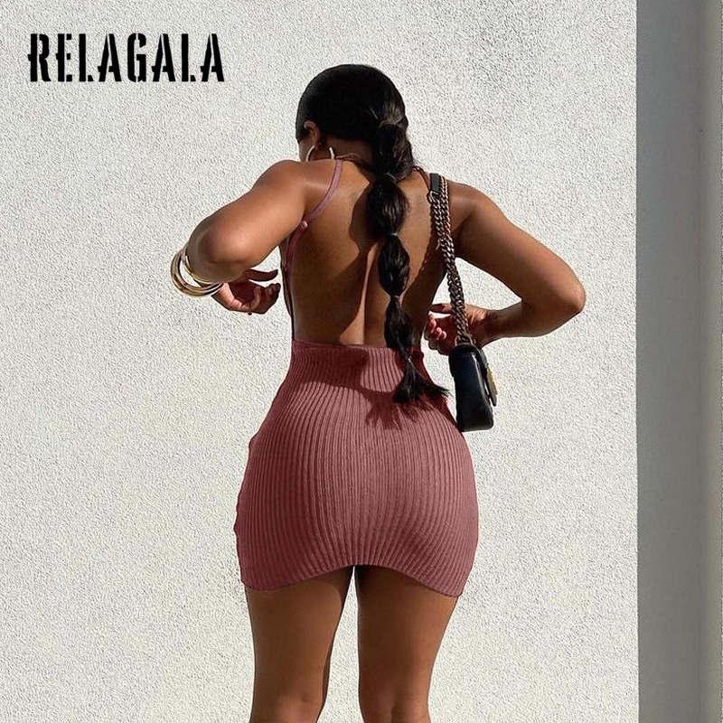 Đầm Dệt Kim Sát Nách Màu Trơn Dáng Ôm Thời Trang Quyến Rũ Cho Nữ