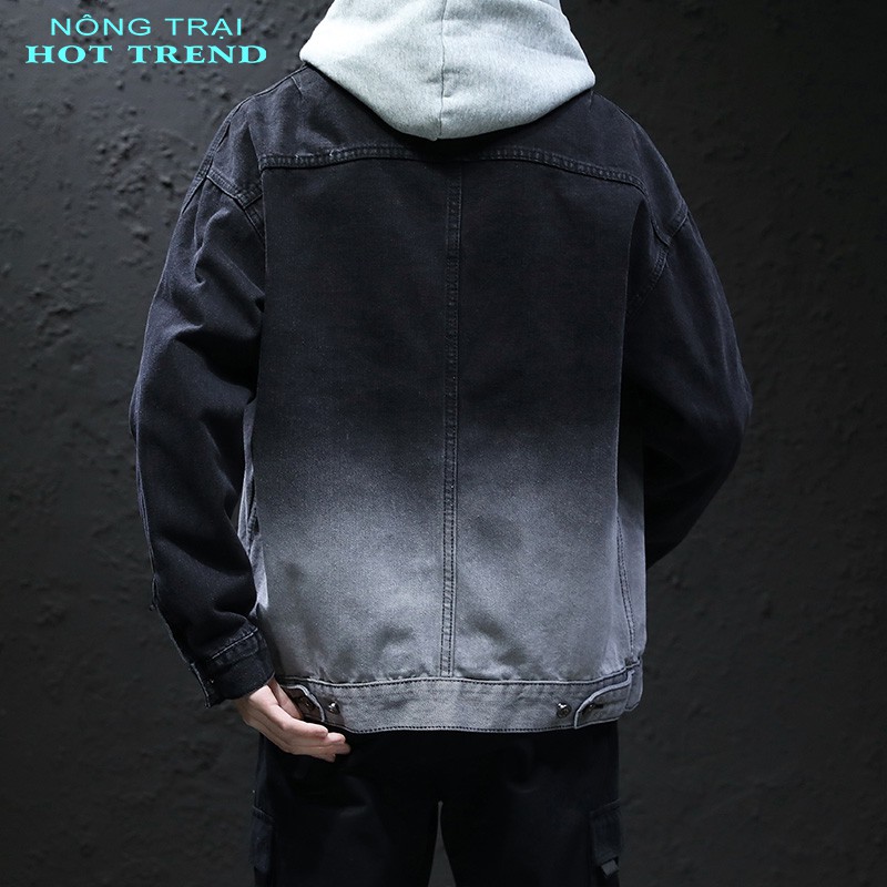 Áo khoác jean nam phong cách năng động màu đen trắng mẫu mới 2020 | BigBuy360 - bigbuy360.vn