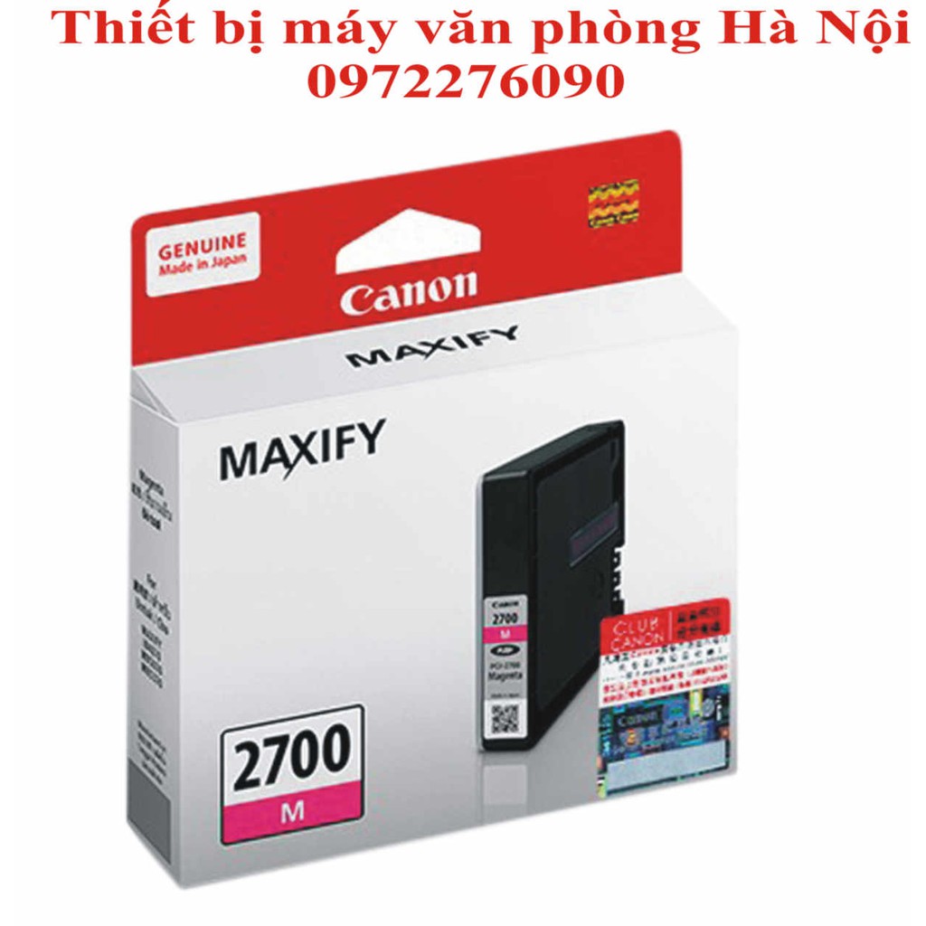 Bộ mực Canon PGI-2700 cho máy in Canon MAXIFI MB-4070-5070-5370-4170 ( xanh-vàng-đen đỏ)