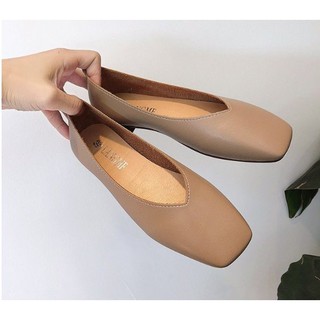 Giày búp bê da mềm mỏ bằng
