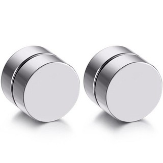 Khuyên tai dạng cài nam châm chất liệu thép không gỉ 8mm