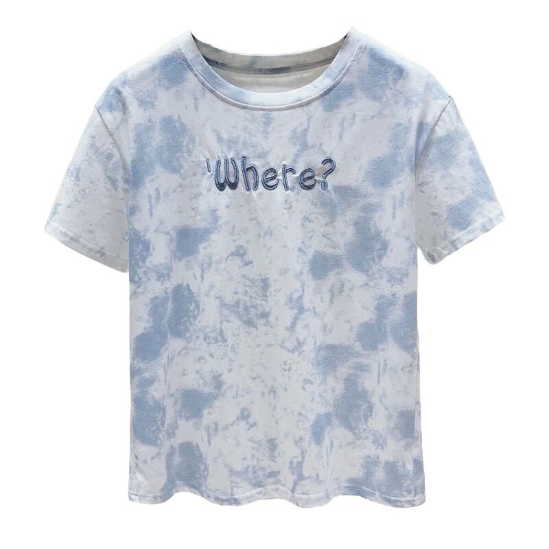 Áo Thun Tay Ngắn Dáng Rộng Thêu Họa Tiết Thời Trang Xuân Hè Hàng Mới 2022 Dành Cho Bạn Nữ