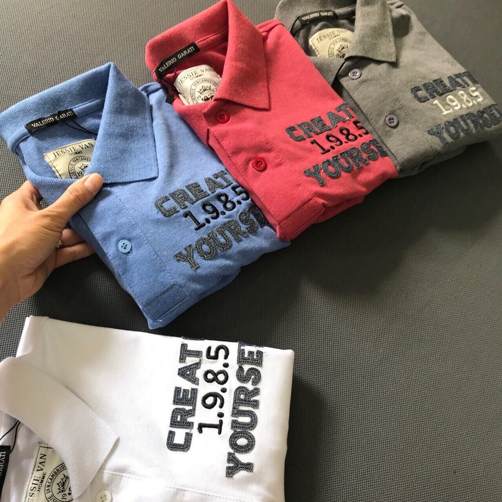 ÁO THUN NGẮN TAY NAM CỔ BẺ THÊU CHỮ THỜI TRANG [ảnh thật] - STD072 | BigBuy360 - bigbuy360.vn