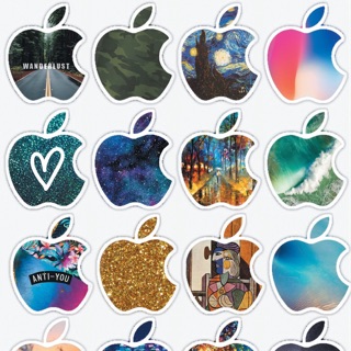 Combo 30 miếng sticker iphone dán nón bh, vali, laptop