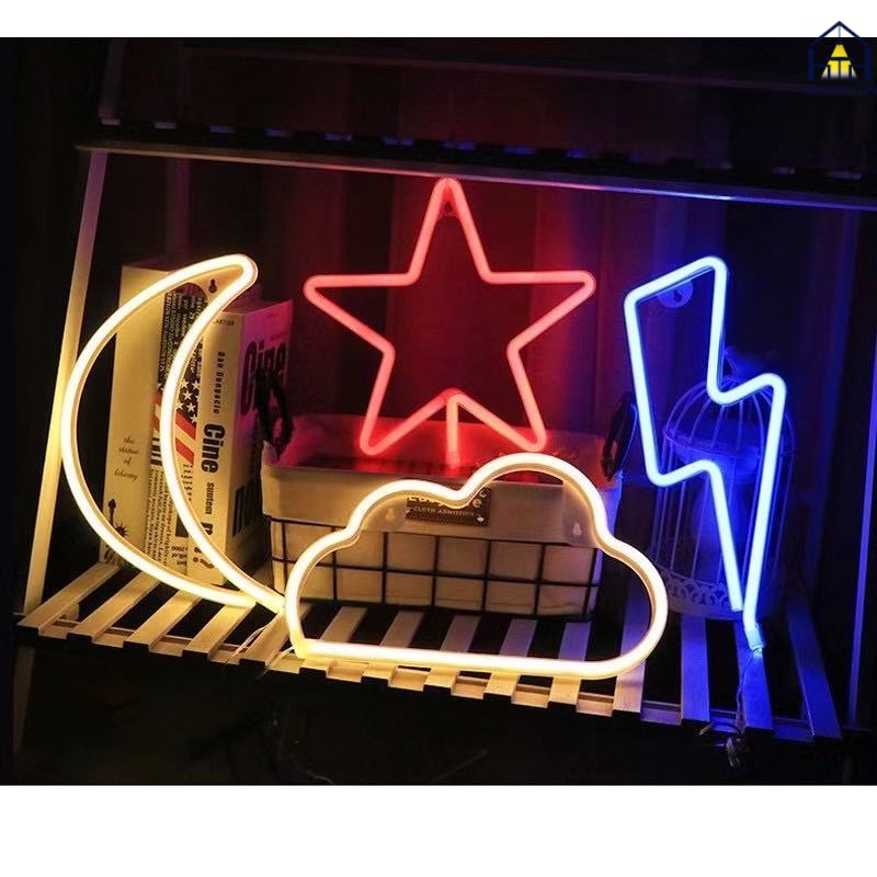 Đèn LED chữ NEON nhiều mẫu NOEL GIÁNG SINH LỄ TẾT trang trí DECOR phòng ngủ có hộp PIN + USB