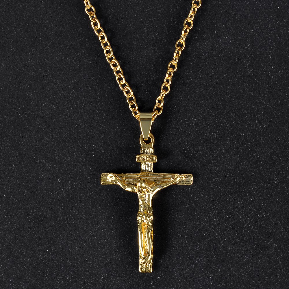 Vòng cổ mặt hình thánh giá thép không gỉ phong cách thời trang