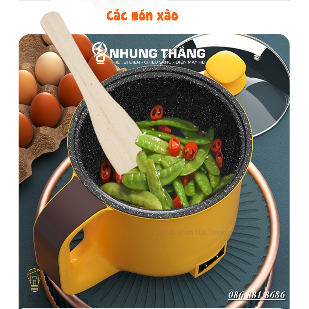 Nồi Lẩu Điện mini Green Kwai SDD-18 - Ca Nấu Mì,Chiên,Sào Đa Năng - Dung Tích 1.8L -Lòng Nồi Chống Dính