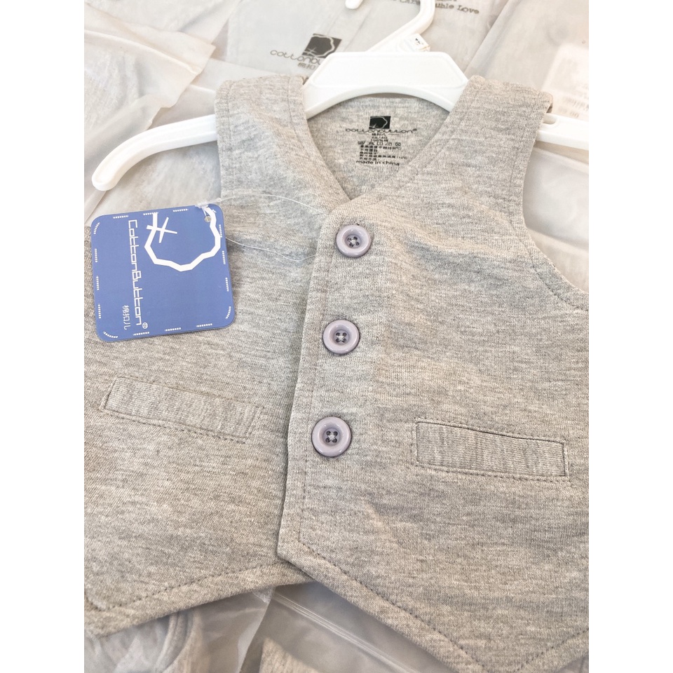 Áo gile công tử cho bé  chất cotton 2 lớp mềm đẹp tone màu basic Hàn Quốc dễ phối đồ