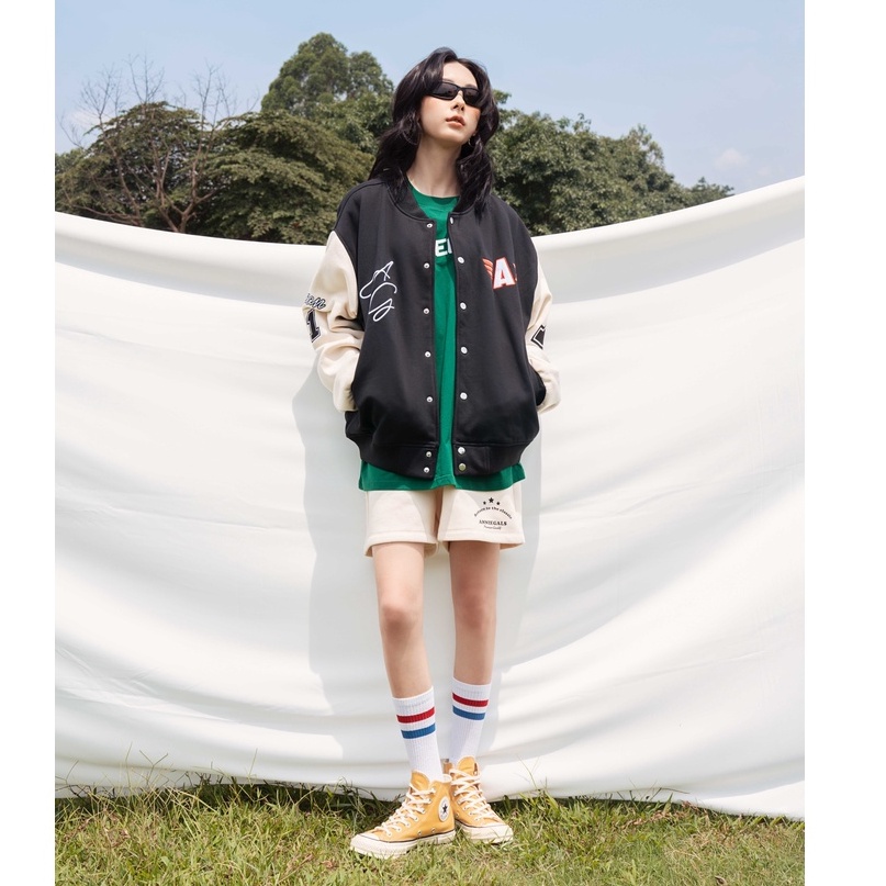 Anniegals - Áo khoác bomber bóng chày họa tiết thêu - Future Vasity Jacket