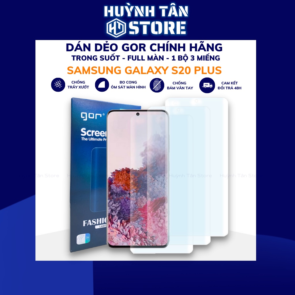 Dán dẻo 3D Samsung S20 Plus boa cạnh GOR ( Bộ 3 miếng trước)