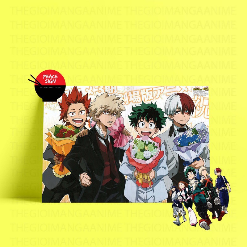 Tấm Postcard giấy 260gsm cao cấp HỌC VIỆN ANH HÙNG MY HERO ACADEMIA anime chibi ảnh đẹp nhiều mẫu