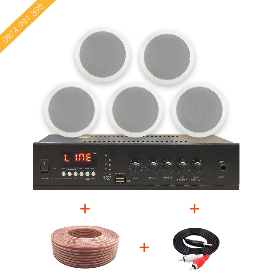 Bộ loa âm trần nghe nhạc giải trí gia đình, quán cafe, nhà hàng, siêu thị, spa...