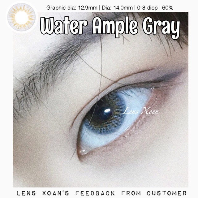 Áp tròng WATER AMPLE GRAY- LENS ME ( LENS XOẮN): XÁM TÂY FIT MẮT