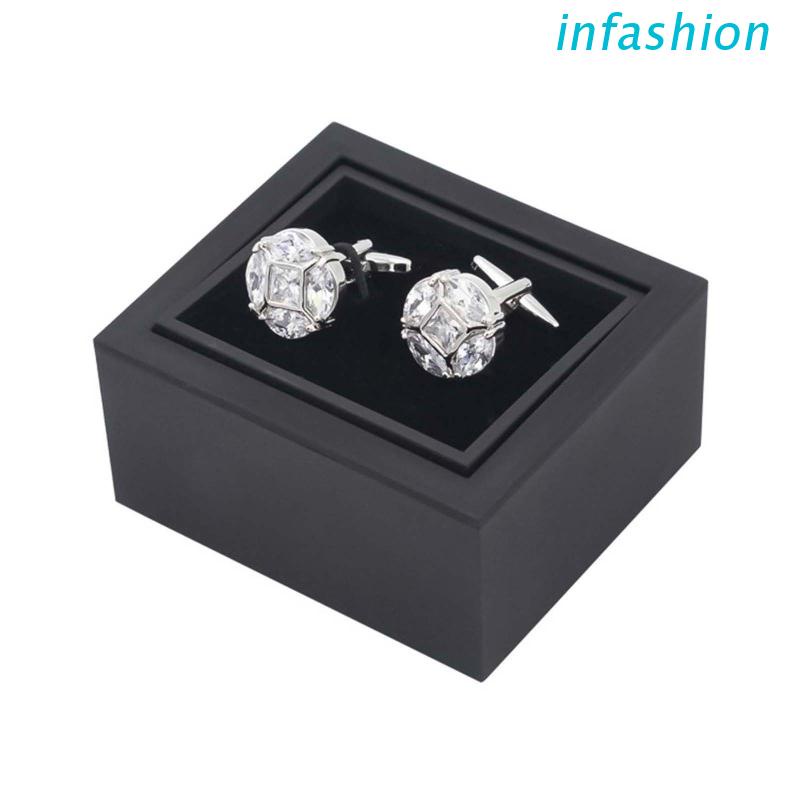 Hộp Đựng Trang Sức Nắp Lật Màu Đen Làm Quà Tặng