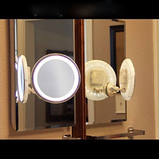 10X Magnifying Makeup Mirror with LED Light Suction Cup 360° Rotating
