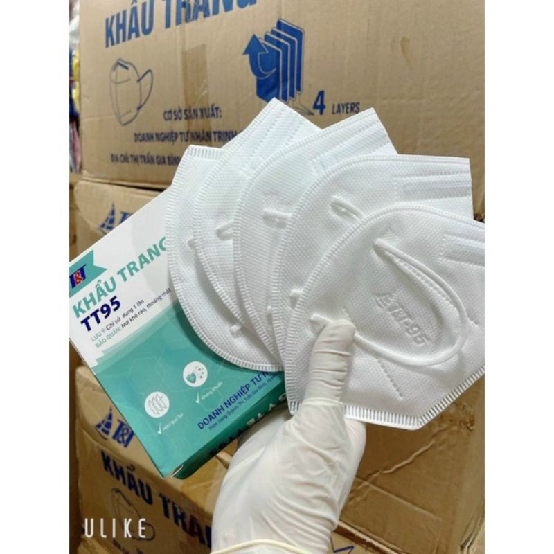 Khẩu trang y tế TT95 kháng khẩn cao cấp 4 lớp[ Hộp 10 chiếc ] Không Van - chính hãng T&amp;T MASK