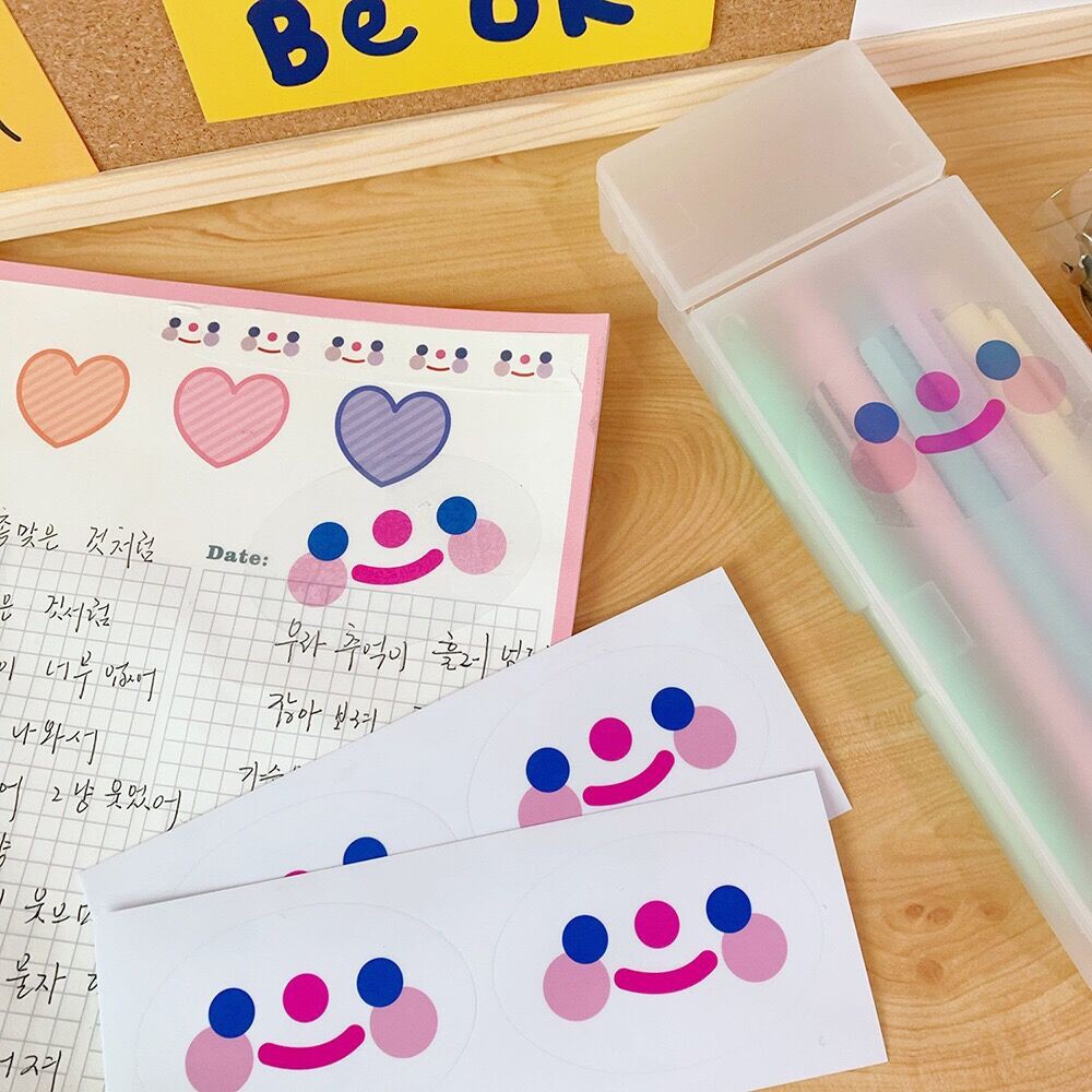 Hình dán khuôn mặt cười phong cách Hàn Quốc dùng để trang trí DIY