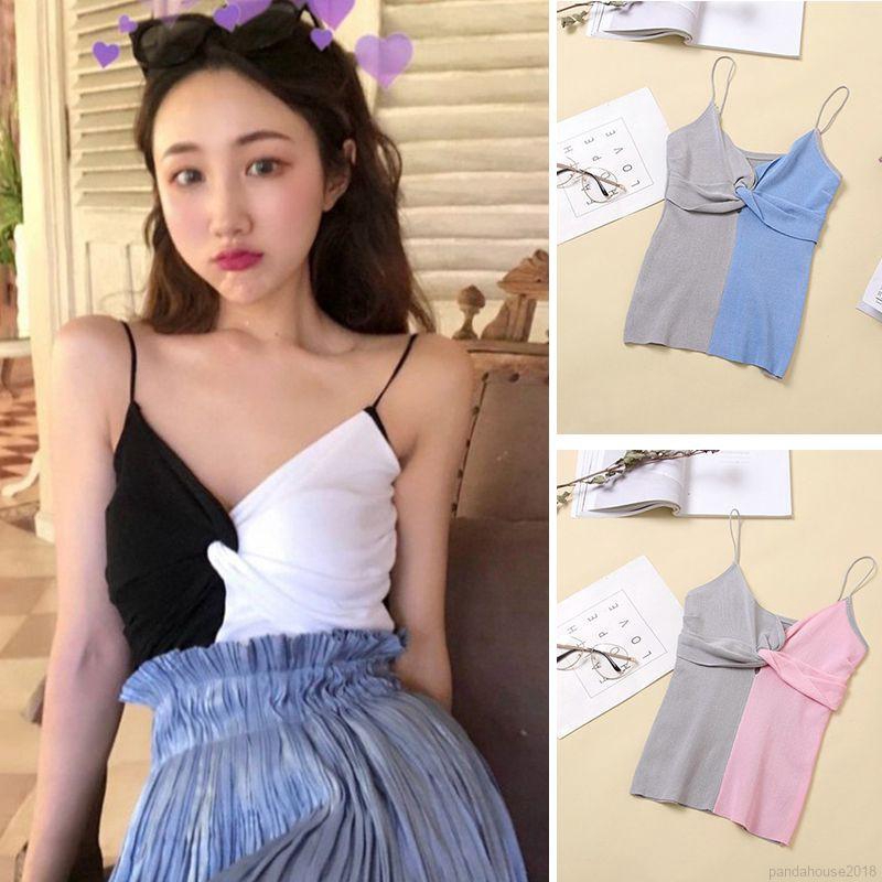 FREESHIP ĐƠN 99K_ Women Color Matching Deep V Neck Vest Women Camisoles | BigBuy360 - bigbuy360.vn