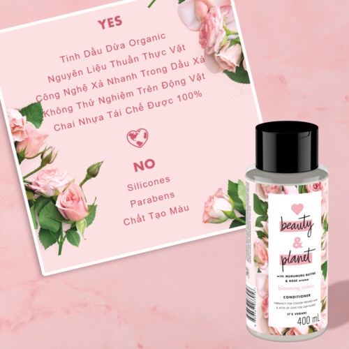 Combo Gội xả + Sữa tắm + Sữa dưỡng Love beauty and Planet 400ml/chai