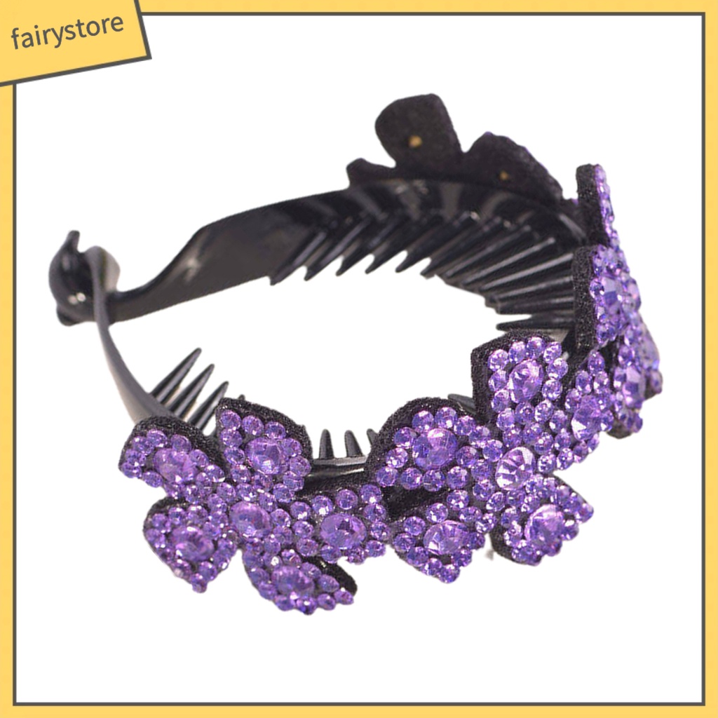 Kẹp Tóc Càng Cua Đính Đá Hình Bông Hoa Phong Cách Dành Cho Nữ