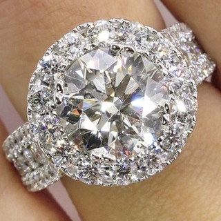 Sparkling Stone-Attached Alloy Ring