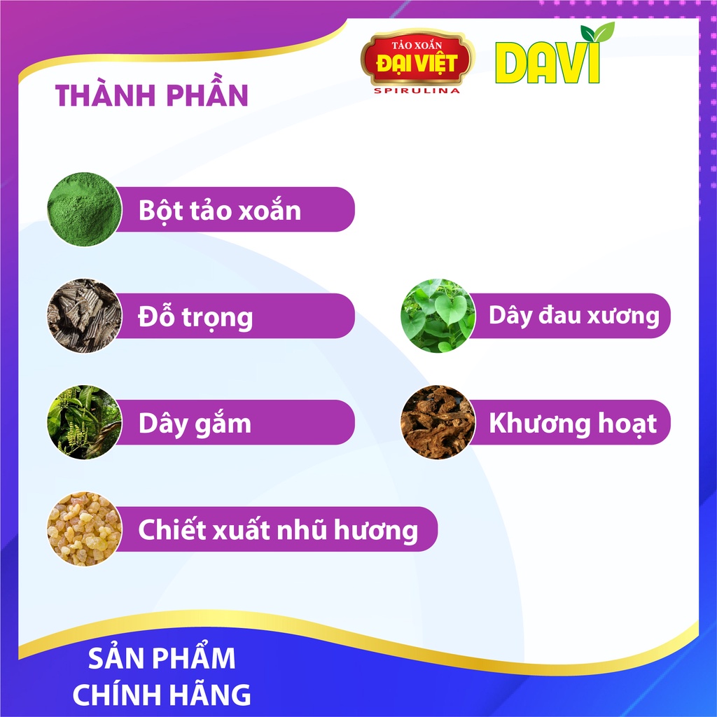 Viên uống Spirulina Hỗ trợ giảm Acid uric Thực phẩm bảo vệ sức khỏe