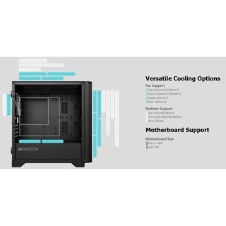 Vỏ Case MONTECH AIR 100 LITE BLACK (TẶNG 2 FAN KO LED)