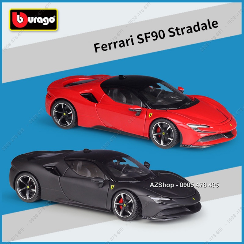 Xe Mô Hình Kim Loại Ferrari Stradale Tỉ Lệ 1:24 - Bburago - Đỏ -  8185.1