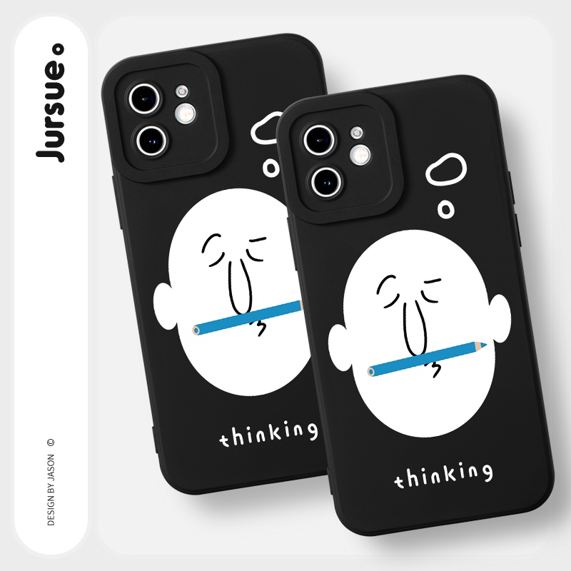 Ốp lưng JURSUE mềm chống bẩn độc lạ ngộ nghĩnh cho iPhone 13 12 11 Pro Max SE 2020 X XR XS 8 7 ip 6S 6 Plus Y1950