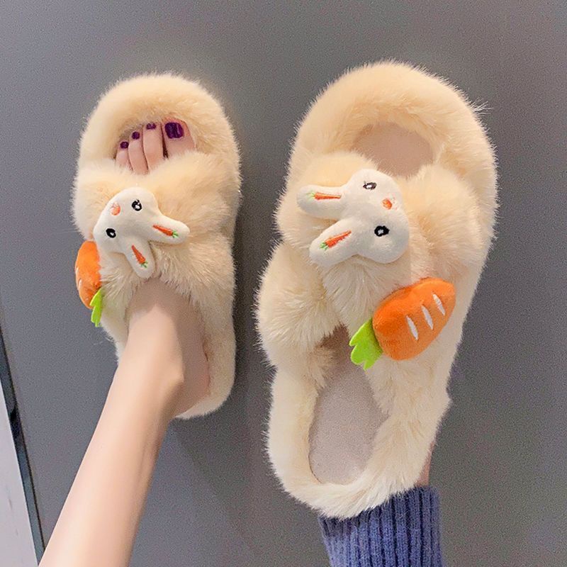 Dép Cotton Chống Trượt Họa Tiết Hoạt Hình Xinh Xắn Dành Cho Nữ