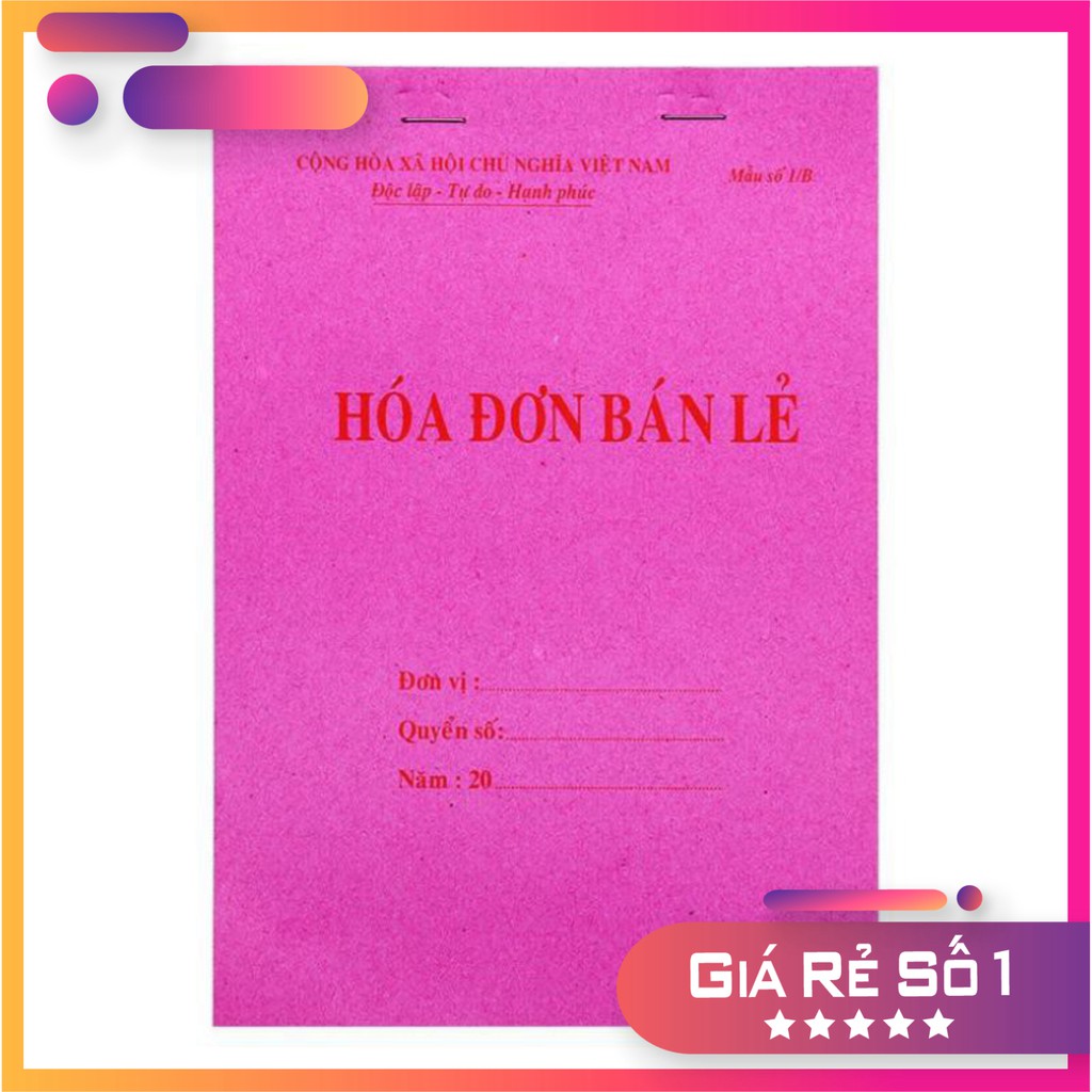 Sét 10 Hóa Đơn Bán Lẻ A5 -1 Liên (13x19cm)