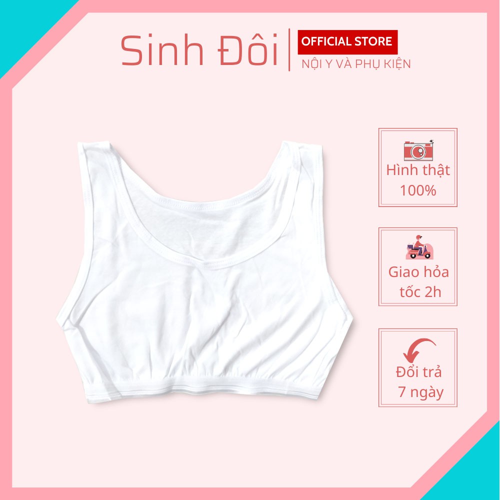 Áo lá học sinh cotton không mút đệm cho bé gái mới lớn dậy thì cấp 1, cấp 2, cấp 3 mềm mịn thoáng mát