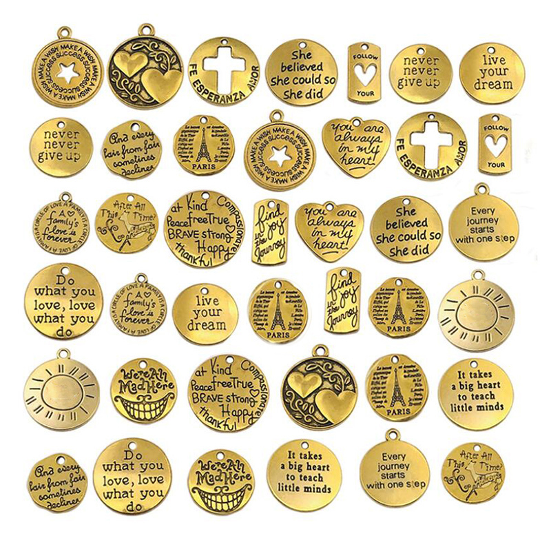 Set 20 Mặt Dây Chuyền Khắc Chữ Truyền Cảm Hứng Thời Trang