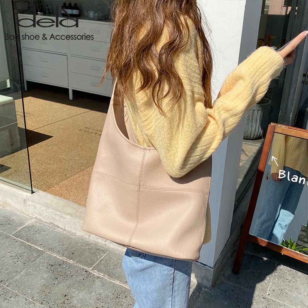 Dela Túi Đeo Vai Cỡ Lớn Mềm Mại Phong Cách Hong Kong Thời Trang Cho Nữ