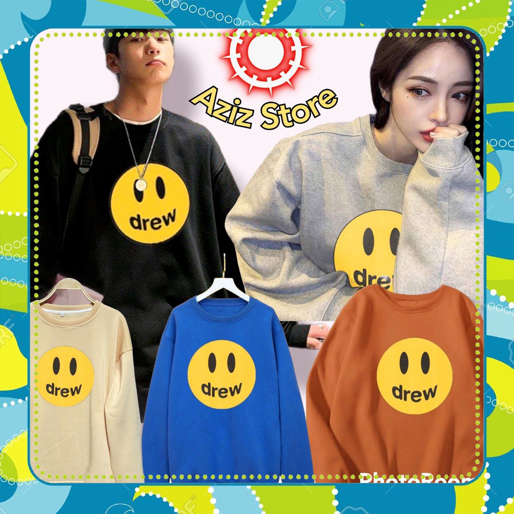 Áo Sweater DREW Nam Nữ Unisex Nỉ bông ngoại hoodie_drew1996